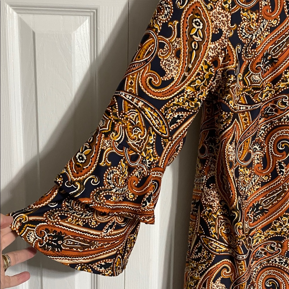 Tacera Shift Dress Multi-color Paisley Boho floral dress size LARGE - Picture 5 of 14